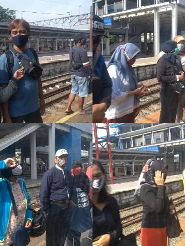 Penumpang di Stasiun Tambun rela berjemur ria menunggu KRL tiba