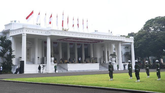 Suasana di halaman Istana Merdeka, Jakarta