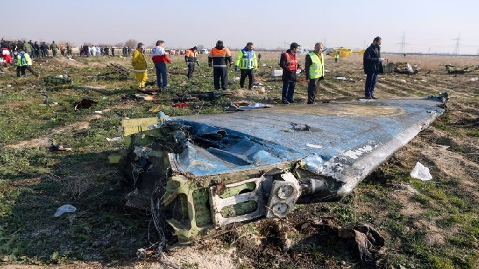 Puing pesawat maskapai Ukraina International Airlines yang tertembak rudal Iran pada Januari (Foto: AFP)