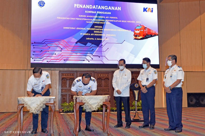 Proses teken kontrak subsidi KA Perintis (BKIP)