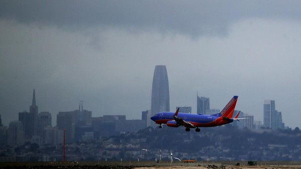 Ilustrasi Southwest Airlines (AFP/JUSTIN SULLIVAN)