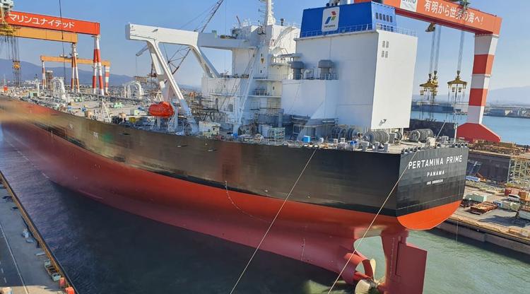 Pertamina luncurkan kapal baru VLCC (Very Large Crude Carrier) berkapasitas 2 juta barel dengan nama Pertamina Prime. (Dok Pertamina)