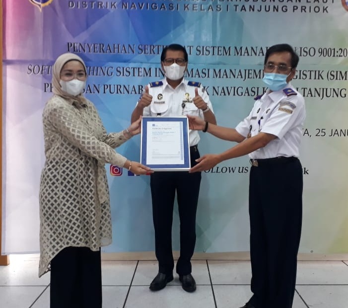 Penerimaan ISO 9001:2015 di Kantor Disnav Tanjung Priok, Selasa (26/1/2021) (Hubla)