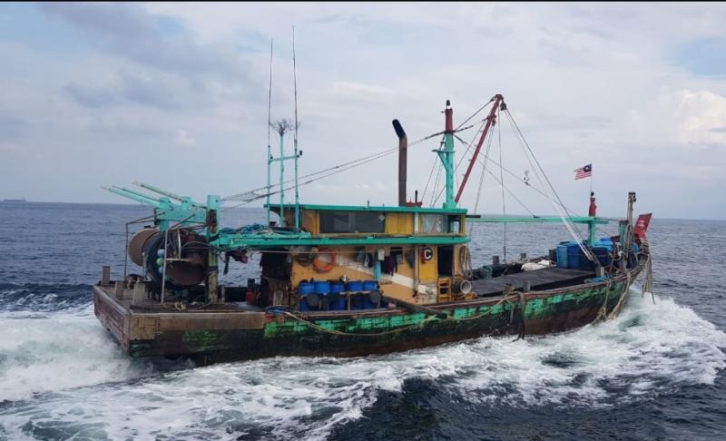 Kapal berbendera Malaysia yang diamankan oleh Kementerian Kelautan dan Perikanan.(Ist)