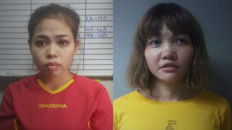 Foto Siti Aisyah (kiri) dan Doan Thi Huong (kanan), yang dipenjara atas tuduhan membunuh Kim Jong-nam.