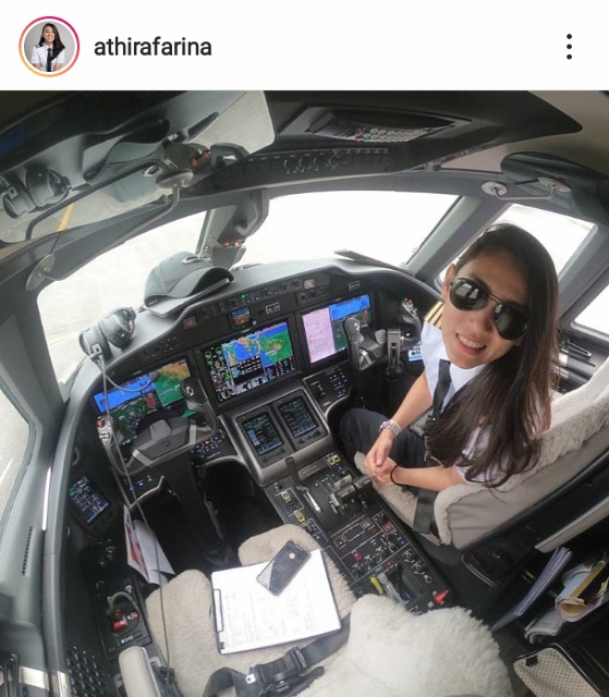 Pilot Athira Farina. Foto: Instagram @athirafarina