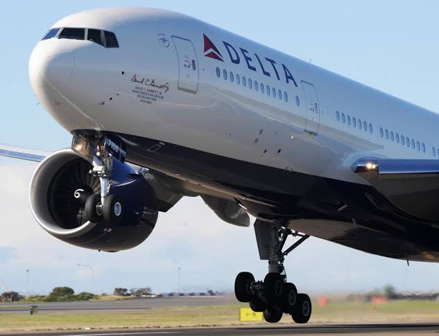 Ilustrasi pesawat Delta Airlines.