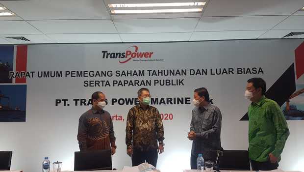 Jajaran direksi PT Trans Power Marine Tbk (TPMA) dalam paparan publik di Jakarta Kamis (30/7/2020). (Foto: Beritasatu Photo)