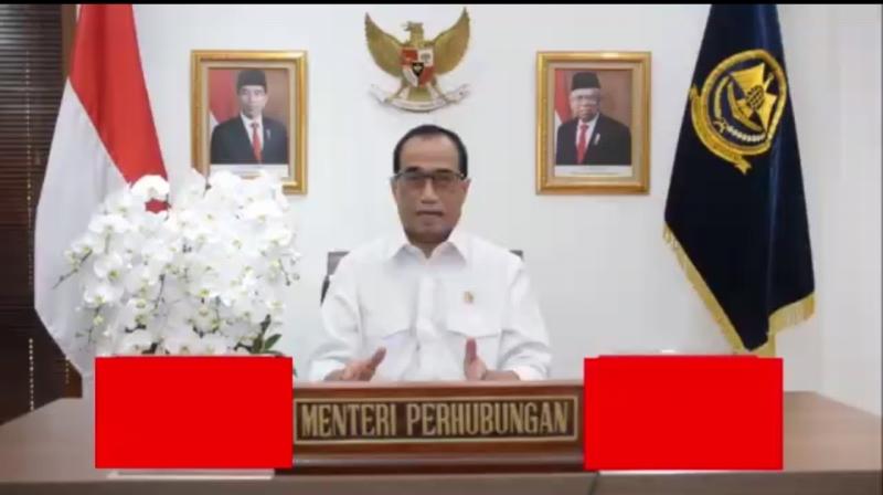 Menteri Perhubungan, Budi Karya Sumadi dalam pembukaan webinar bersama SMAN 6 Kota Depok.