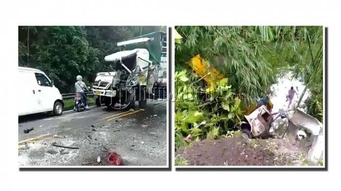 Kecelakaan di tanjakan TKPI Pingit Semarang Rabu 10 Maret 2021. Foto: Tribunjateng.com