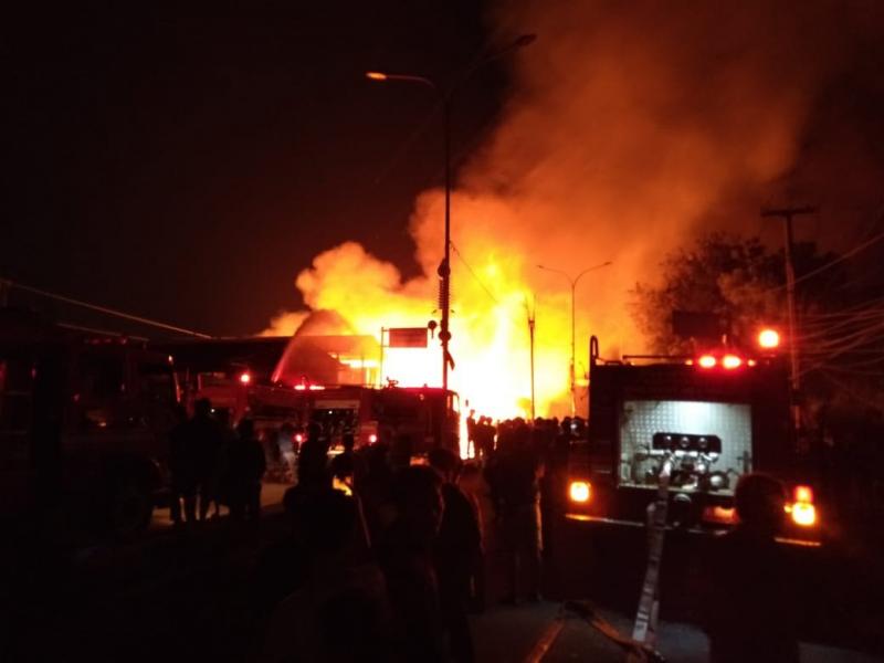 Kebakaran di Bulak Kapal, Bekasi, Jawa Barat pada Rabu (10/3/2021) sore.