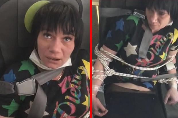 Seorang wanita terpaksa diikat ke kursi pesawat setelah melakukan 
