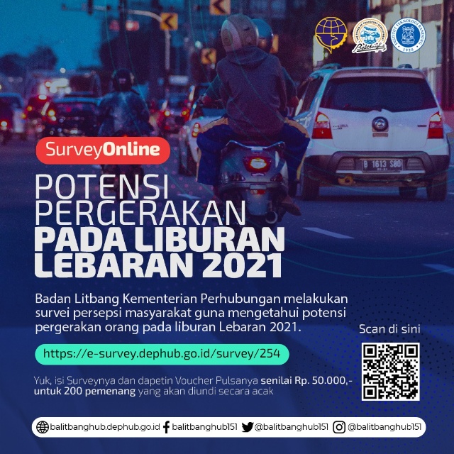 Survei Balitbanghub jelang libur Lebaran 2021