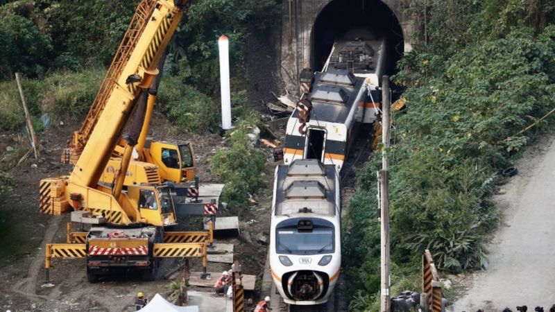Kecelakaan kereta api di Taiwan.(EPA)