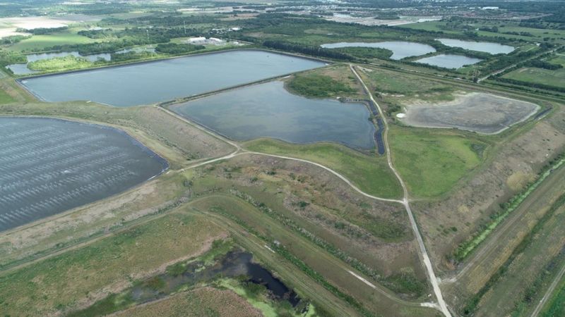 Kebocoran ditemukan di reservoir di Piney Point, Florida, Amerika Serikat. (Reuters)