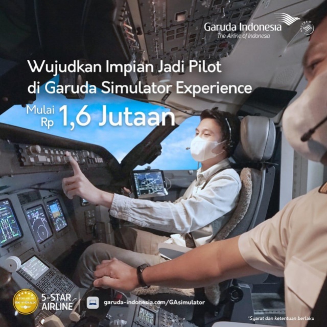 Sensasi menerbangkan pesawat dengan simulator Garuda Indomesia