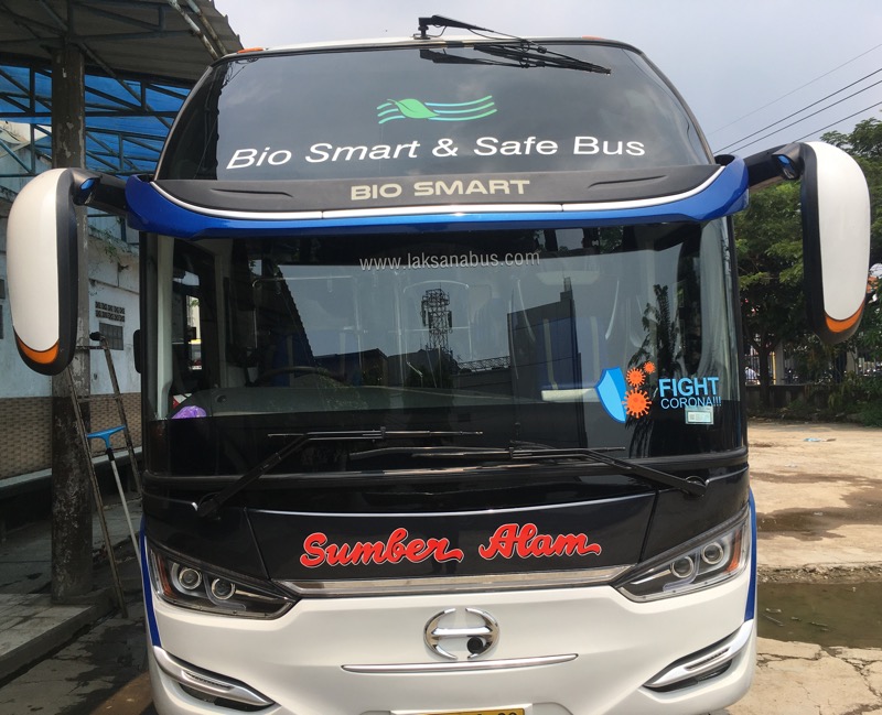 Bio Smart & Safe Bus Sumber Alam di pool Pondok Ungu, Bekasi, Senin (19/4/2021). Foto: BeritaTrans.com.
