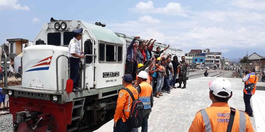 Lokomotif di Stasiun Garut.(Ist)