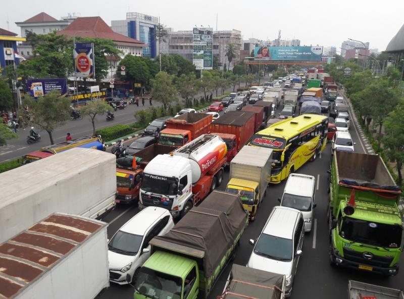 Ilustrasi kemacetan kendaraan.
