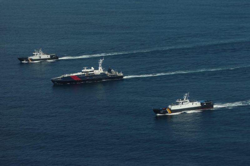 Barisan kapal-kapal yang melaksanakan kegiatan Operation Gannet 5 guna untuk memberantas aktivitas ilegal di laut Indonesia dan Australia. Kegiatan berlangsung dari Senin (24/5/2021) hingga Rabu (26/5/2021).