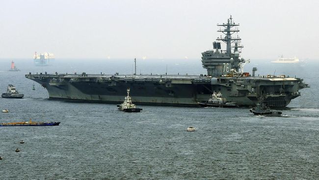 Kapal Induk AS, USS Reagan, telah memasuki Laut China Selatan untuk melakukan misi rutin.