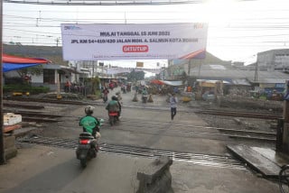 Perlintasan kereta api di Jalan MA Salmun, Kelurahan Cibogor, Kecamatan Bogor Tengah, Kota Bogor. (Istimewa)