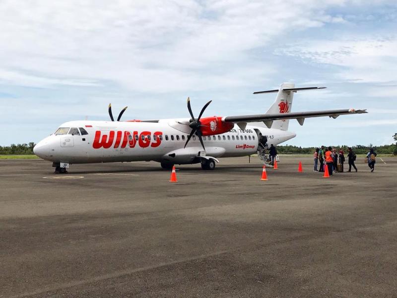 Pesawat ART 72 yang digunakan untuk menuju Mamuju.(Foto:dok lion air group)