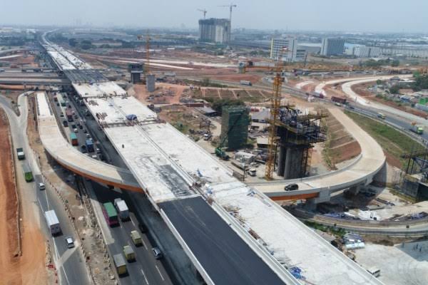 Pembangunan jalan tol Cibitung-Cilincing. (Foto:Bisnis.com)