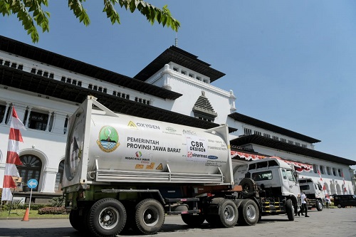 Oksigen cair dari Sumatera Selatan sudah sampai Bandung. (Ist.)