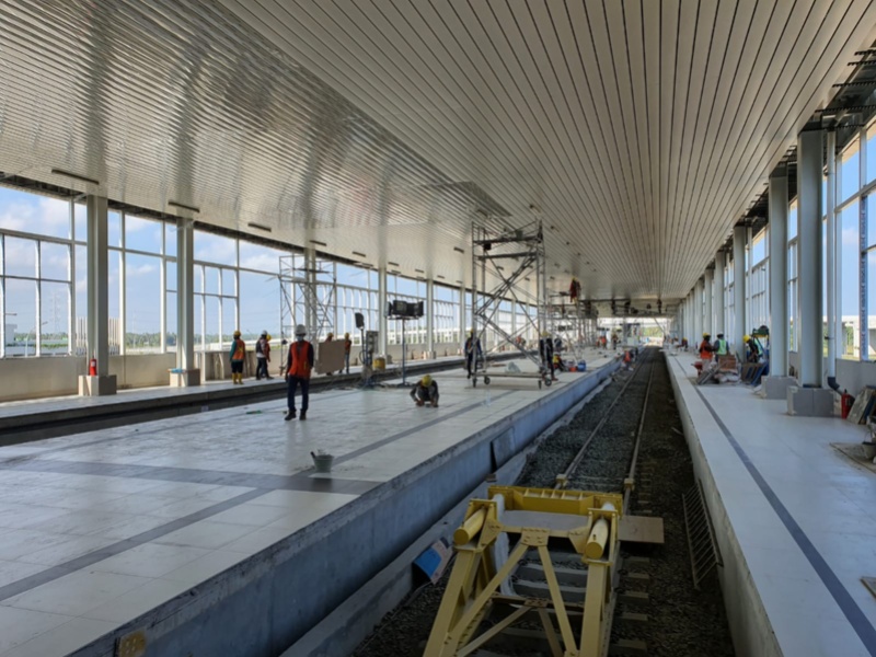 Progres pembangunan Stasiun KA Bandara YIA