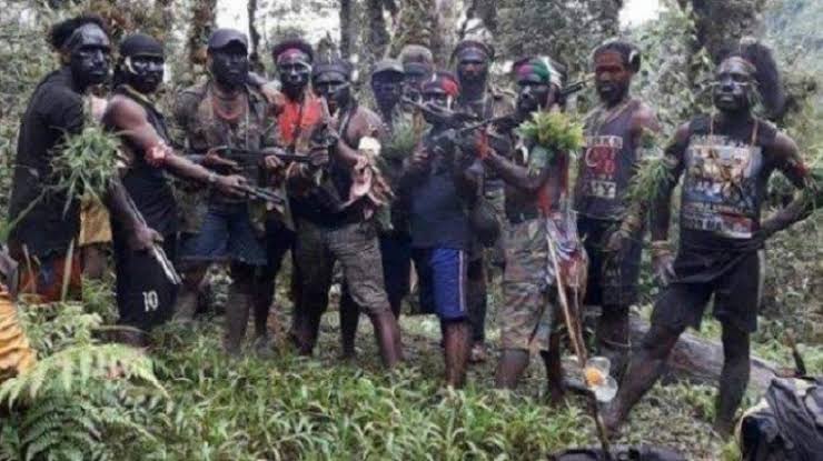 Para anggota KKSB yang meneror masyarakat sipil di Papua. Foto: Inews.id.