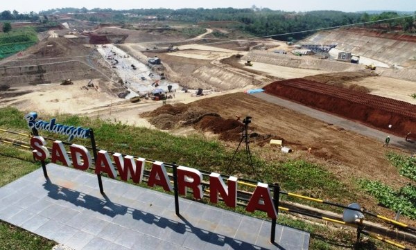 Proyek pembangunan Bendungan Sadawarna di Kabupaten Subang, Jawa Barat. (foto kemenpupr)