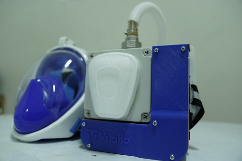 Powered Air-Purifying Respirator (PAPR) dengan nama VitaFlo  untuk tenaga kesehatan/medis di rumah sakit. (Ist.)