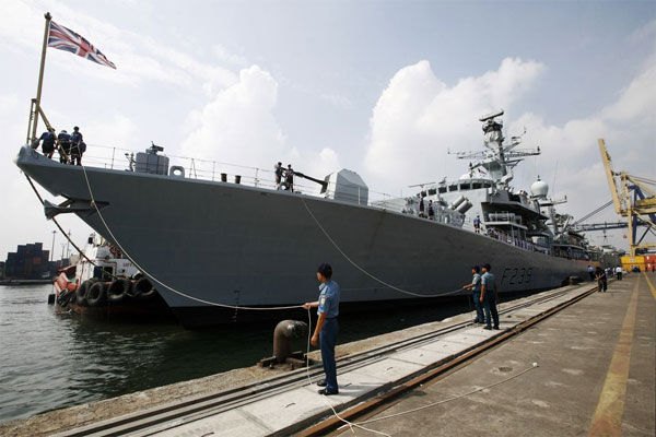 Kapal Angkatan Laut (AL) Inggris HMS Richmond. FOTO/Reuters
