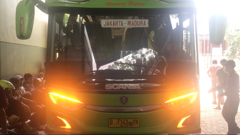 Bus Gunung Harta tujuan Bekasi-Madura. Foto: BeritaTrans.com.
