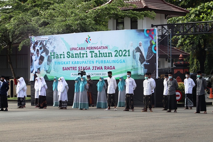 Peringatan Hari Santri Nasional digelar upacara di tingkat Kabupaten Purbalingga, Jawa Tengah. (Ist.)