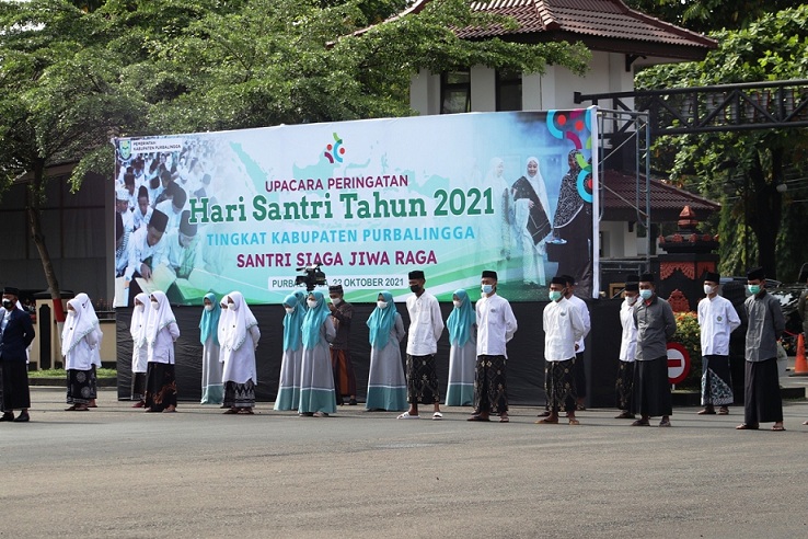 Peringatan Hari Santri Nasional digelar upacara di tingkat Kabupaten Purbalingga, Jawa Tengah. (Ist.)