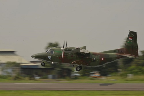 Pesawat terbang NC212i Troop Transport pesanan Kementerian Pertahanan RI untuk end user TNI Angkatan Udara. (Ist.)