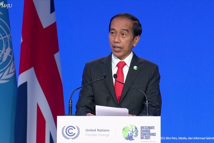 Presiden Joko Widodo (Jokowi) berpidato dalam KTT Perubahan Iklim COP26. Foto: kompas.com.