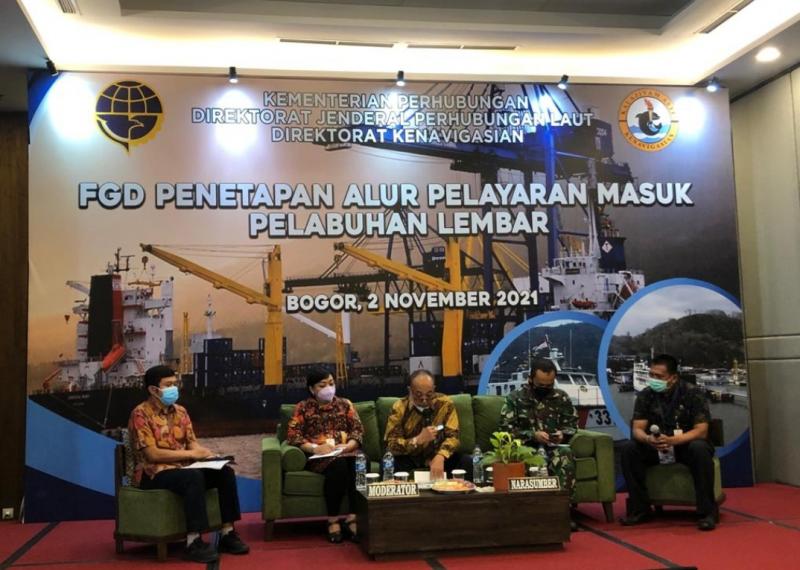 FGD Penetapan alur Pelabuhan Lembar di Bogor pada Selasa (3/11/2021).