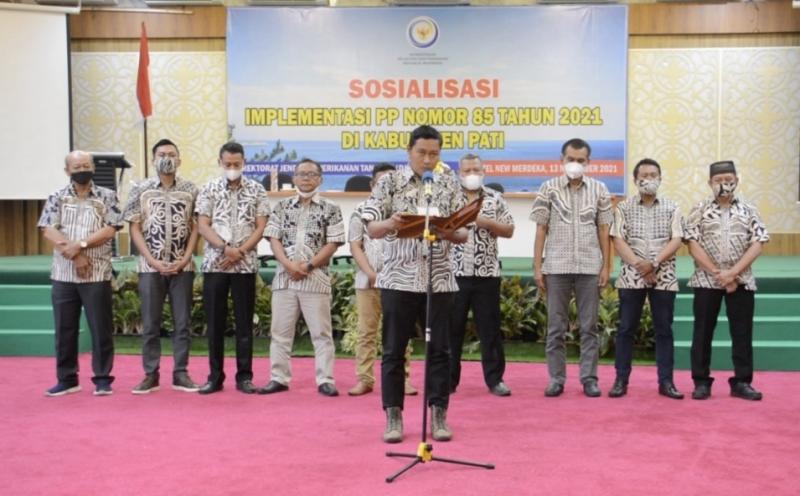 Deklarasi dukungan terhadap kebijakan penangkapan terukur disampaikan pengurus Koperasi Mitra Nelayan Samudera di Kabupaten Pati pada Sabtu (13/11/2021).