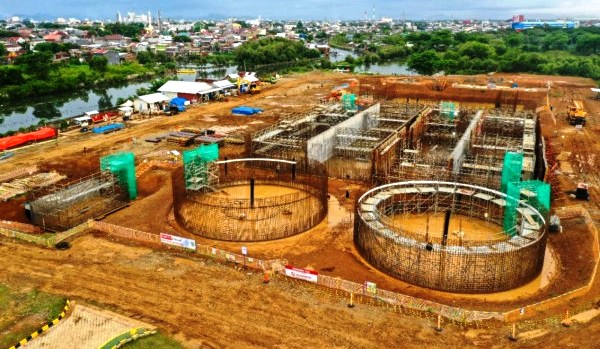 Pembangunan IPAL Losari nantinya mampu merubah limbah rumah tangga menjadi air layak minum. (Ist.)