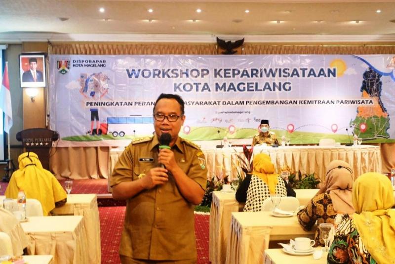 Wali Kota Magelang, Muchamad Nur Aziz menyampaikan pesan-pesan saat workshop. (Ist.)