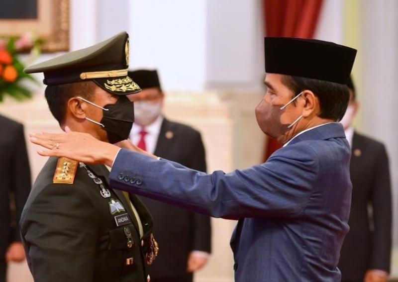 Pelantikan Jenderal Andika Perkasa sebagai Panglima TNI oleh Presiden Jokowi (Foto.ist)