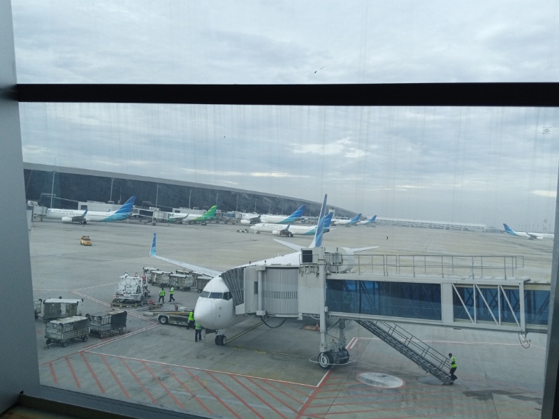 Deretan pesawat Garuda Indonesia di Bandara Soekarno Hatta