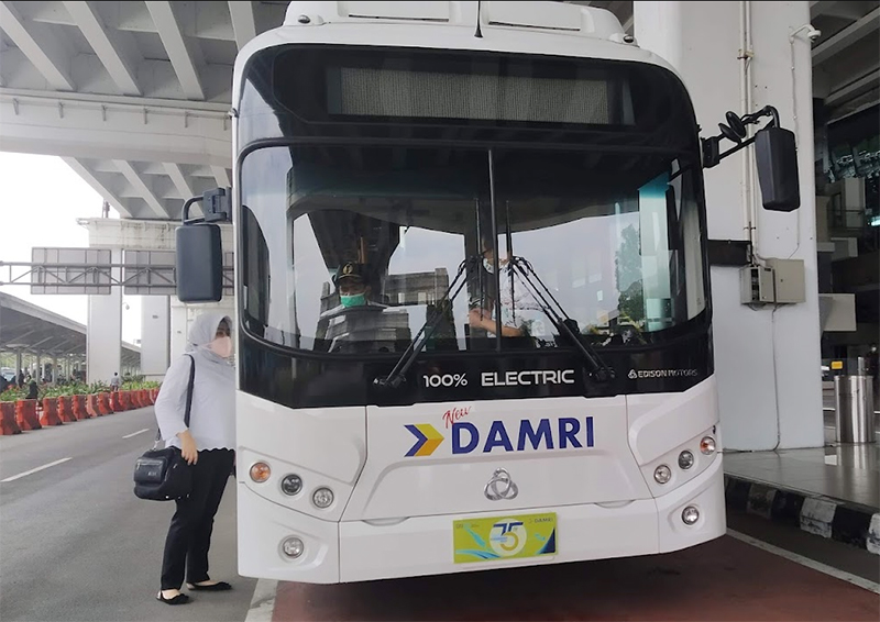 Bus listrik DAMRI (foto:BeritaTrans.com/aksi.id/ahmad)