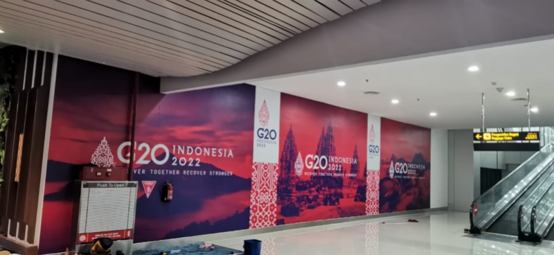 Desain ciamik sambut delegasi G20 di Bandara Soetta
