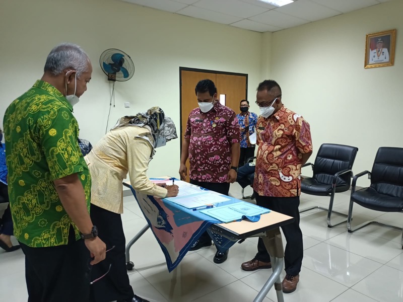 Sertijab Kabid Angkutan dan Terminal Dinas Perhubungan Kota Bekasi, Kamis (9/12/2021). Foto: istimewa.