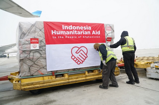 Bantuan kemanusiaan pemerintah Indonesia tiba di Afghanistan. Foto: istimewa.