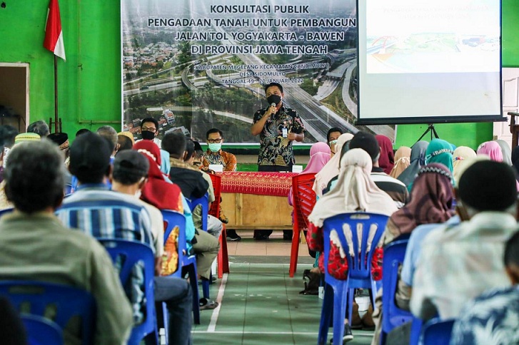 Kegiatan konsultasi publik di Kabupaten Magelang terdata puluhan bidang tanah kas desa bakal terkena proyek tol Yogyakarta-Bawen. (Dok.Humas Pemda Jateng)